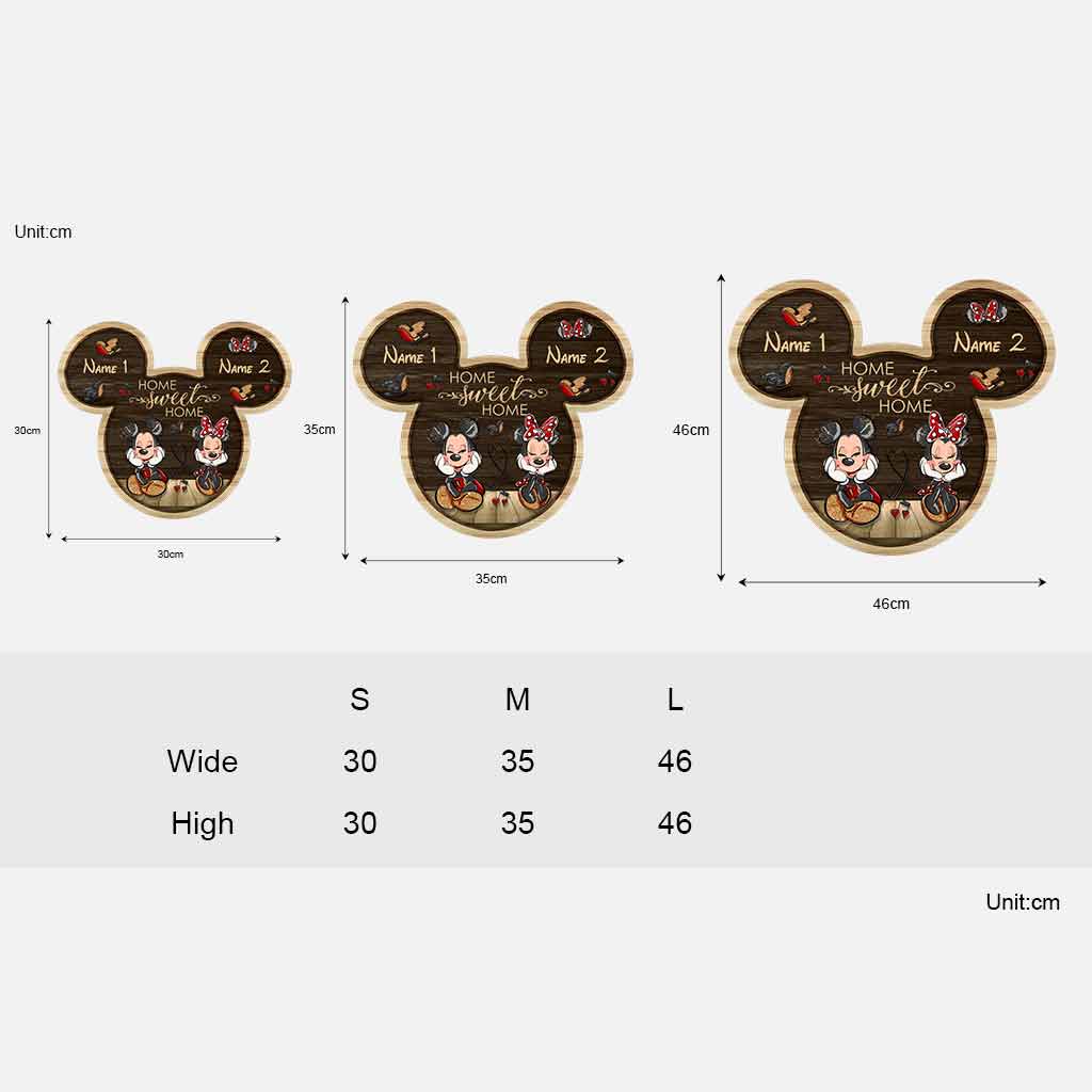 Personalized Mouse-Shaped Wood Sign Home Sweet Home Gift Wood Sign GradoCreations