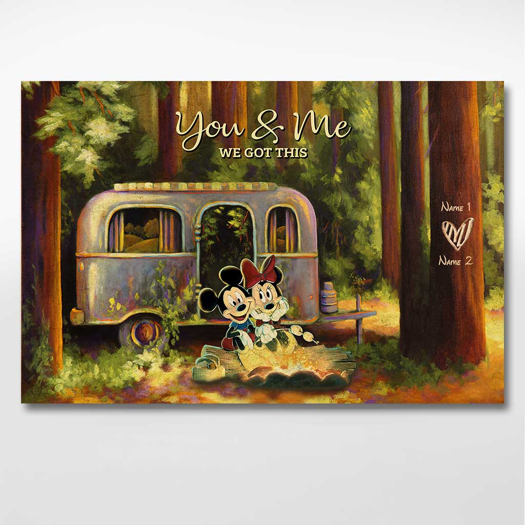 Personalized Camping Partners For Life Poster Custom Names Gift for Couples Canvas and Poster GradoCreations