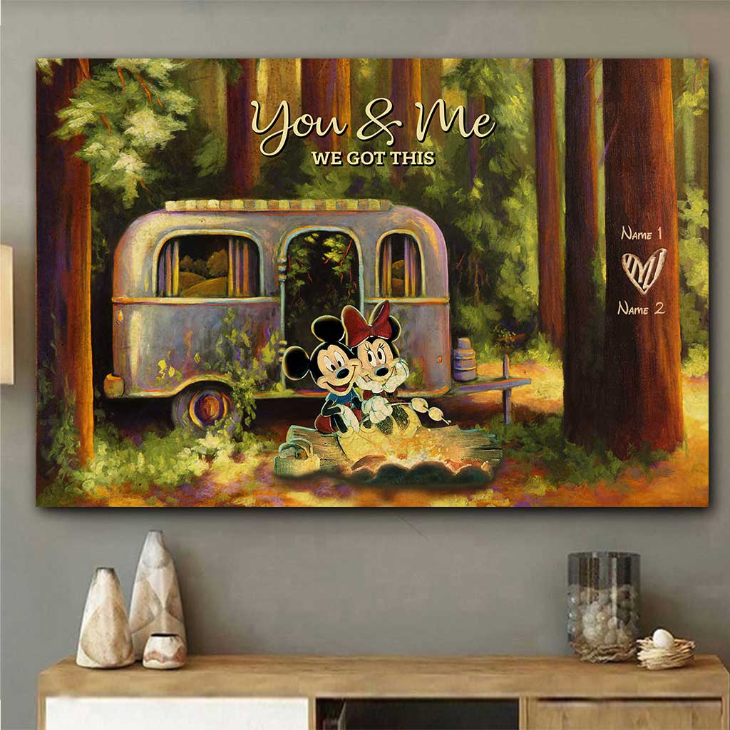 Personalized Camping Partners For Life Poster Custom Names Gift for Couples Canvas and Poster GradoCreations