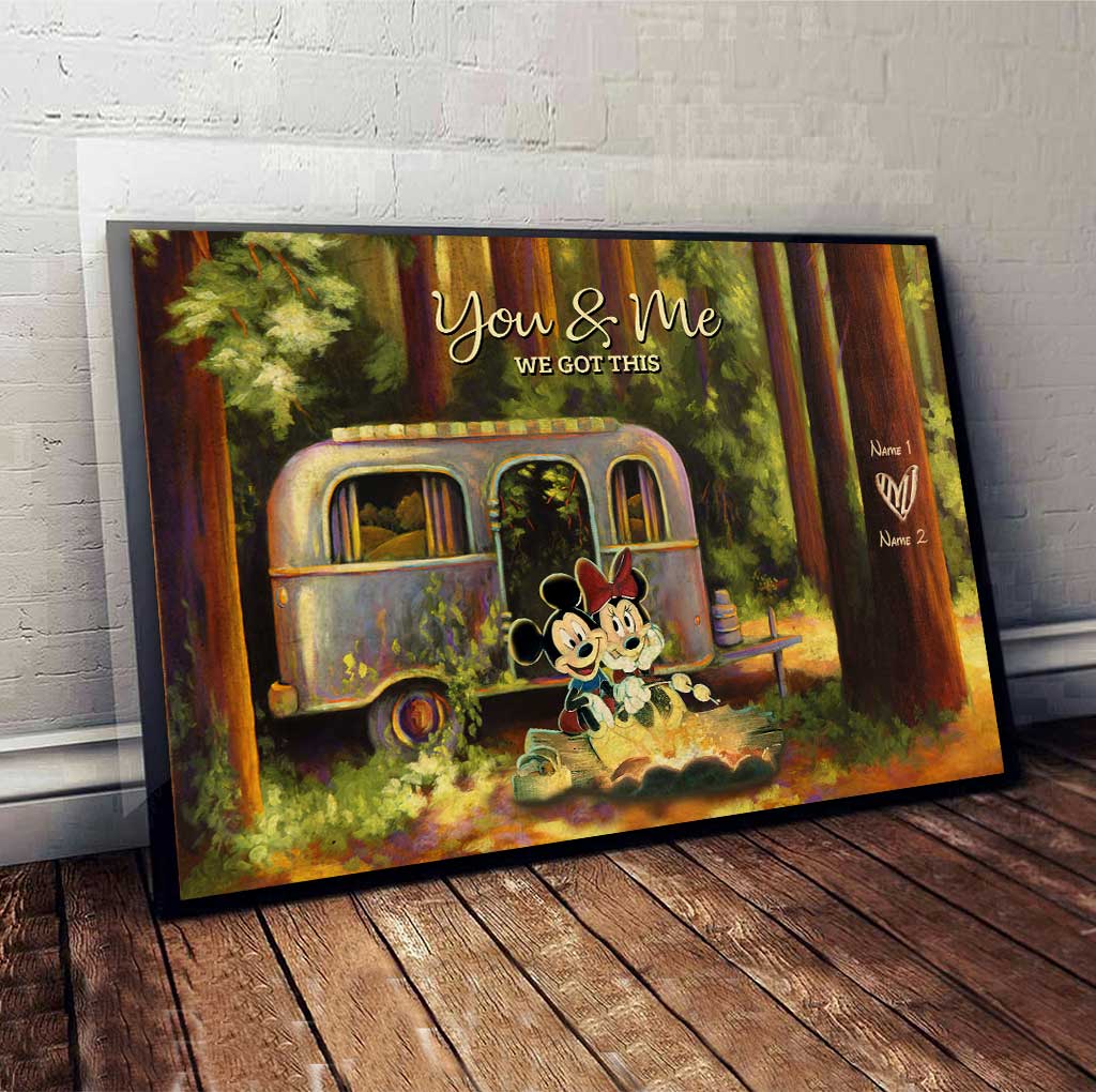 Personalized Camping Partners For Life Poster Custom Names Gift for Couples Canvas and Poster GradoCreations