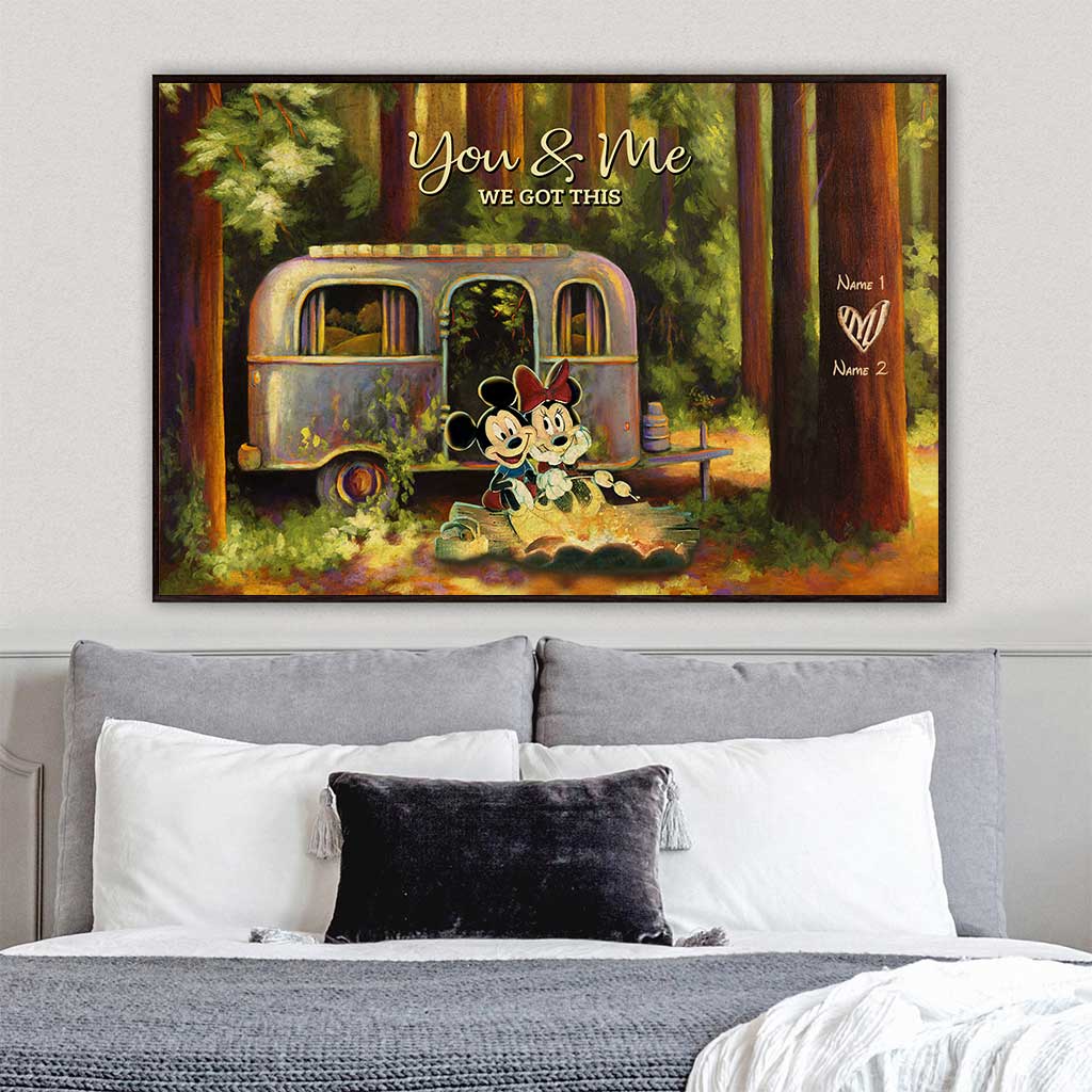 Personalized Camping Partners For Life Poster Custom Names Gift for Couples Canvas and Poster GradoCreations