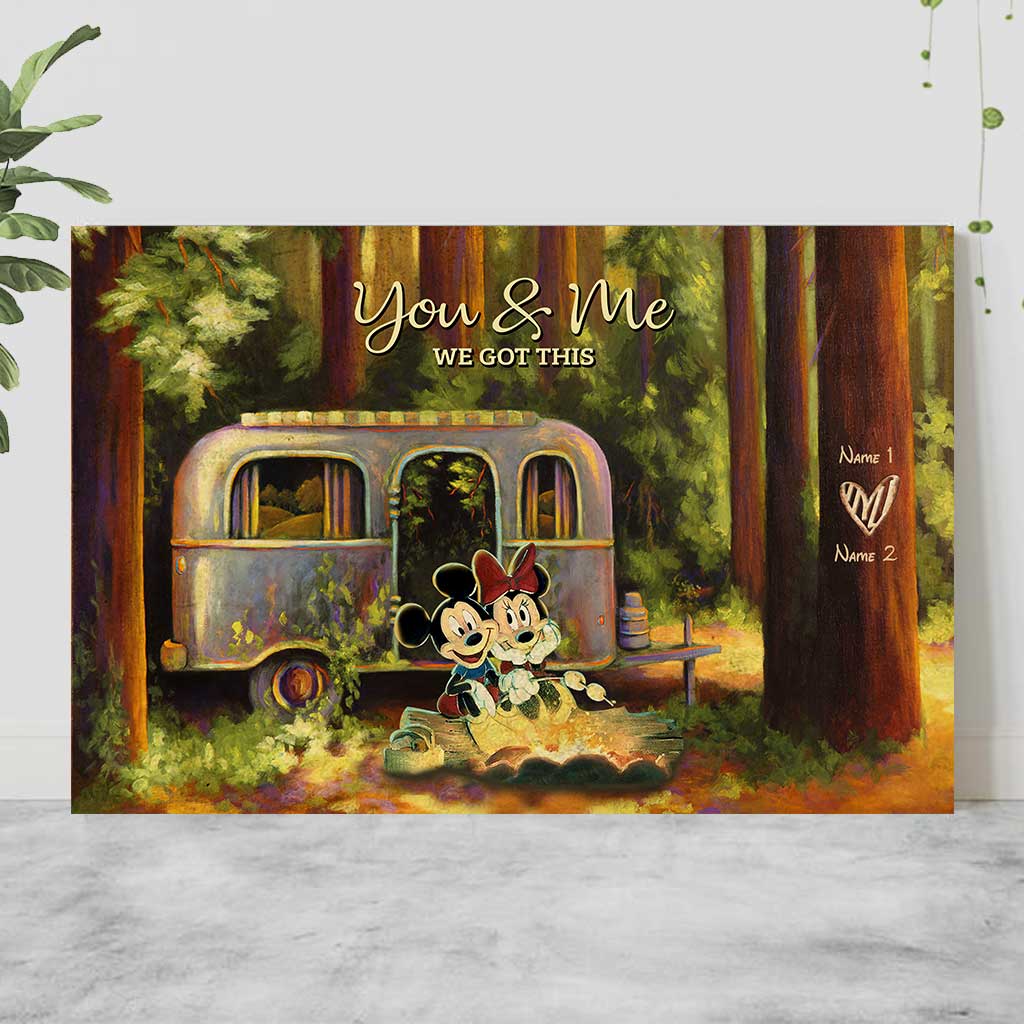 Personalized Camping Partners For Life Poster Custom Names Gift for Couples Canvas and Poster GradoCreations