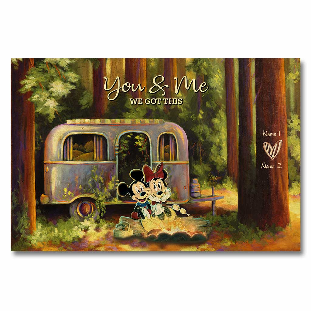 Personalized Camping Partners For Life Poster Custom Names Gift for Couples Canvas and Poster GradoCreations