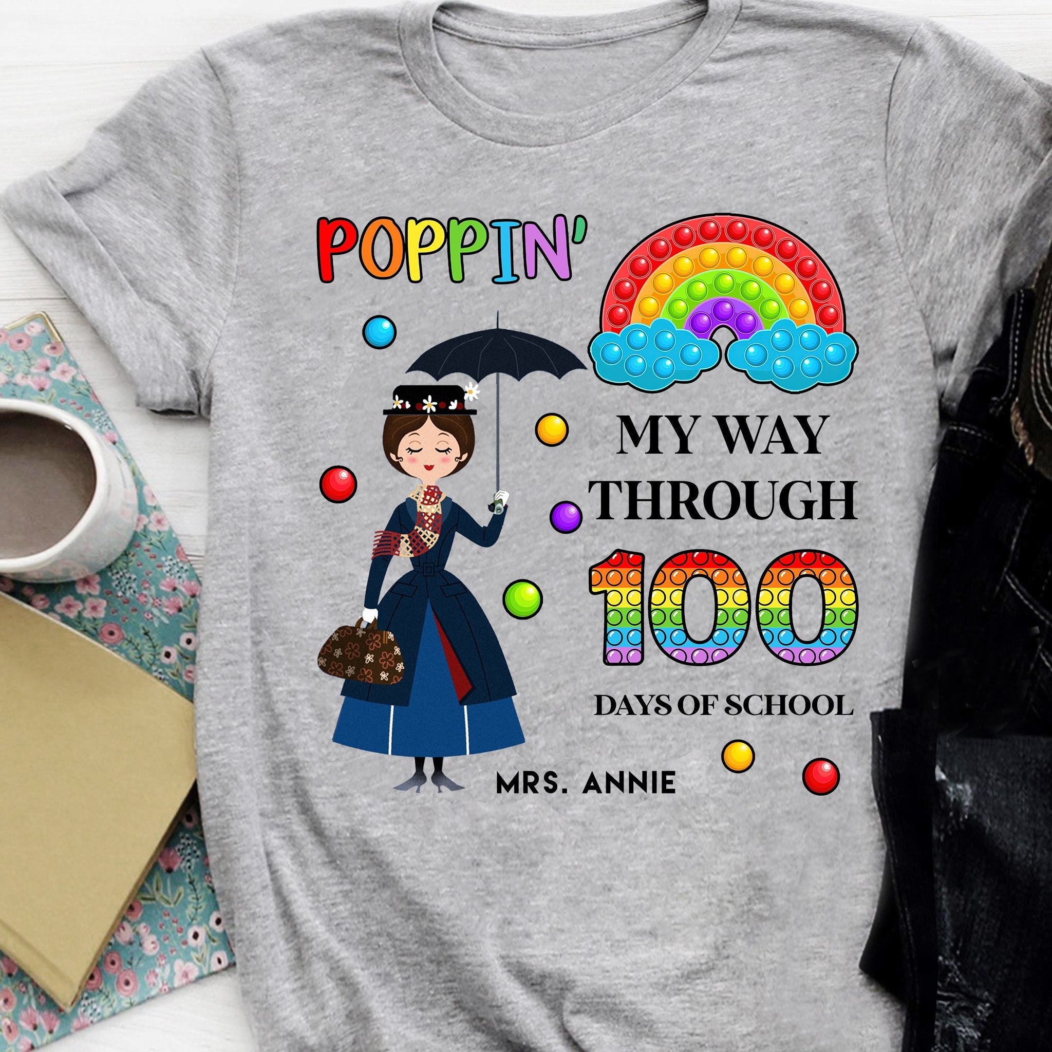 Personalized Teacher T-Shirt 100 Days of School Gift T-shirt & Hoodie GradoCreations