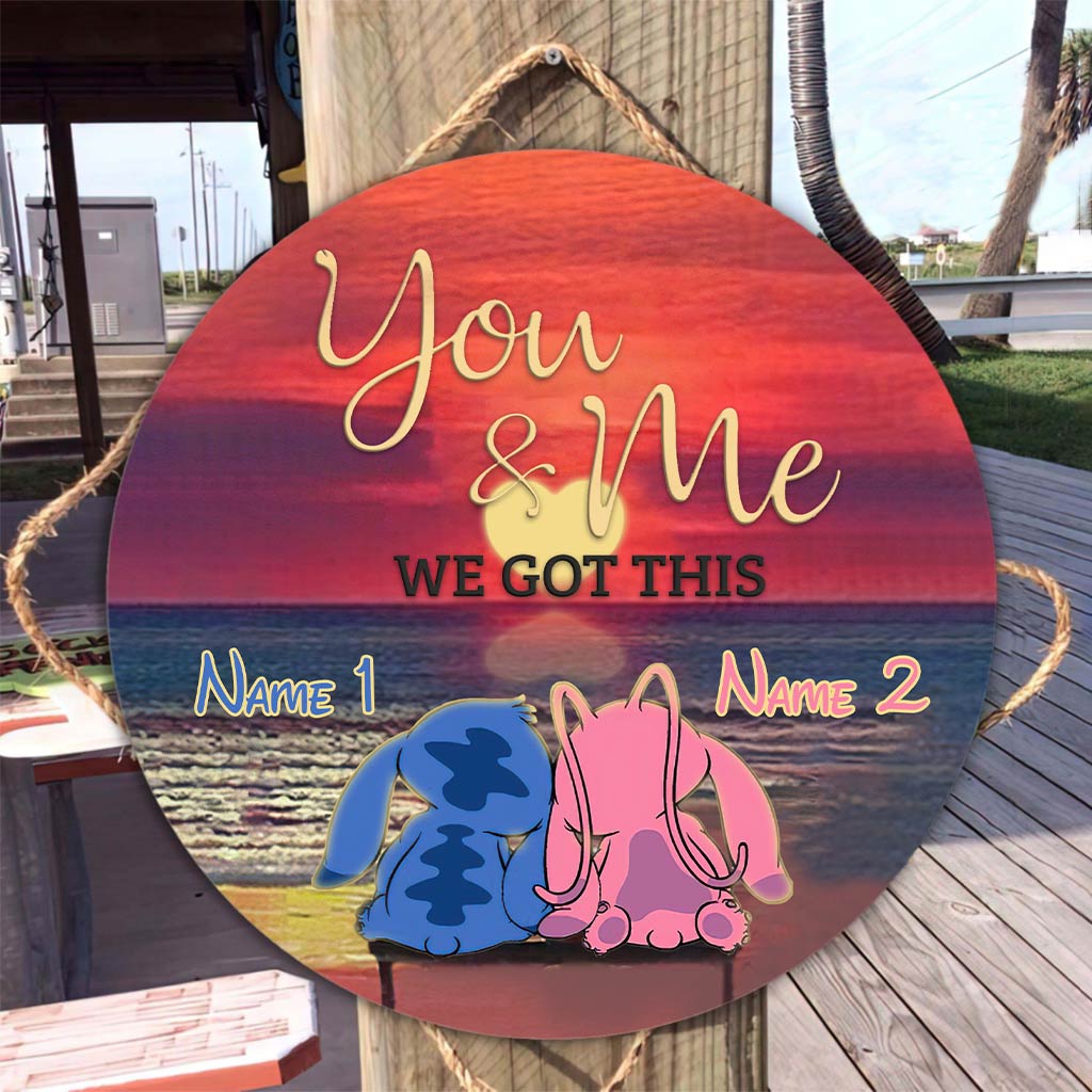 Personalized Round Wood Sign Custom Name Gift for Couples Round Wood Sign GradoCreations