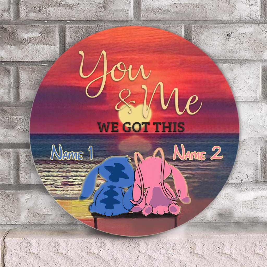 Personalized Round Wood Sign Custom Name Gift for Couples Round Wood Sign GradoCreations