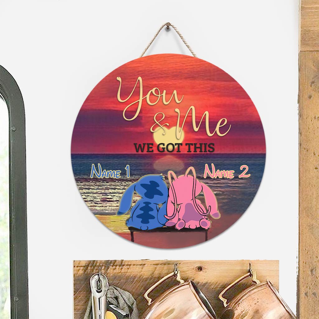 Personalized Round Wood Sign Custom Name Gift for Couples Round Wood Sign GradoCreations