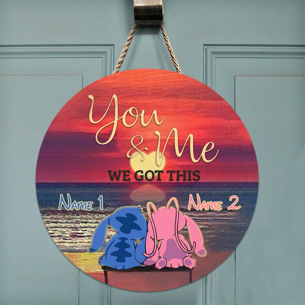 Personalized Round Wood Sign Custom Name Gift for Couples Round Wood Sign GradoCreations