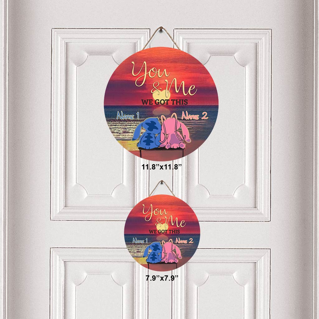 Personalized Round Wood Sign Custom Name Gift for Couples Round Wood Sign GradoCreations