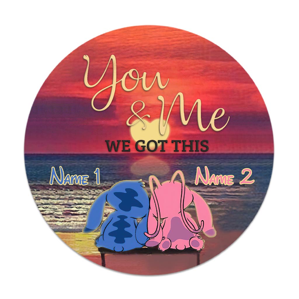 Personalized Round Wood Sign Custom Name Gift for Couples Round Wood Sign GradoCreations