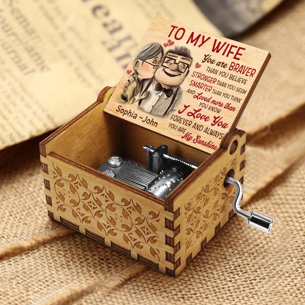 Personalized Hand Crank Music Box for Couples - You Are My Sunshine Gift Hand Crank Music Box GradoCreations
