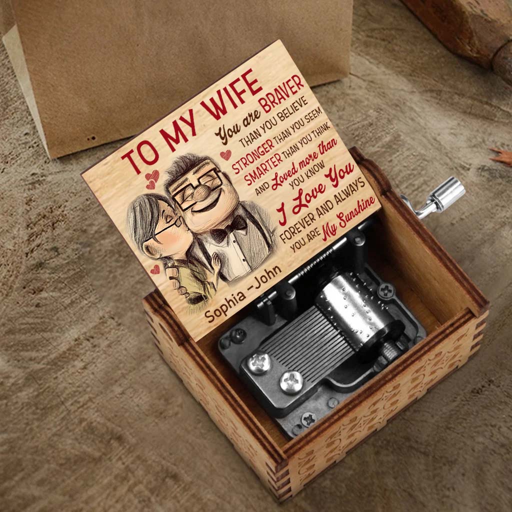 Personalized Hand Crank Music Box for Couples - You Are My Sunshine Gift Hand Crank Music Box GradoCreations