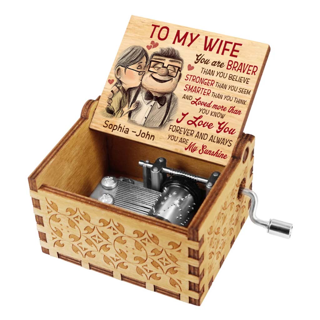 Personalized Hand Crank Music Box for Couples - You Are My Sunshine Gift Hand Crank Music Box GradoCreations