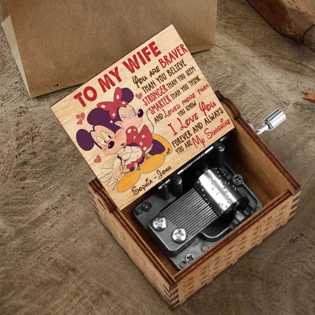 Personalized Hand Crank Music Box Unique Couple Gift for Wife Hand Crank Music Box GradoCreations