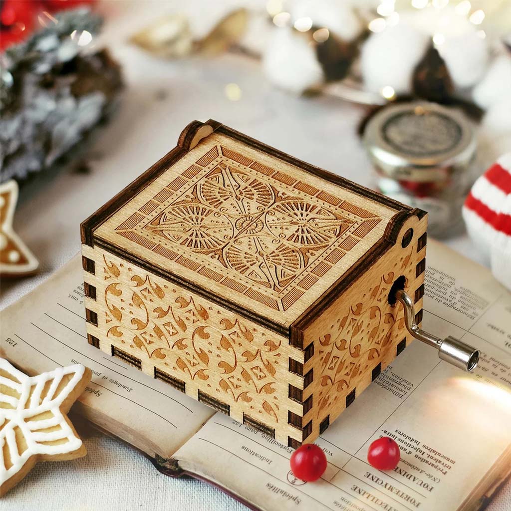 Personalized Hand Crank Music Box Unique Couple Gift for Wife Hand Crank Music Box GradoCreations