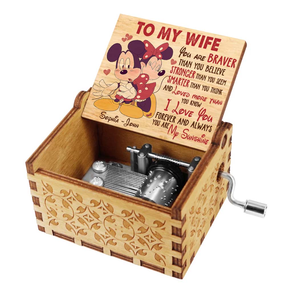 Personalized Hand Crank Music Box Unique Couple Gift for Wife Hand Crank Music Box GradoCreations