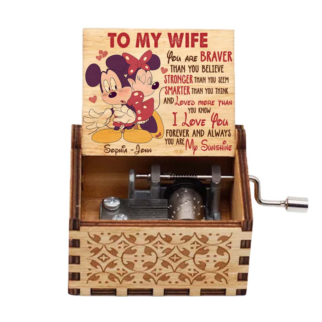 Personalized Hand Crank Music Box Unique Couple Gift for Wife Hand Crank Music Box GradoCreations