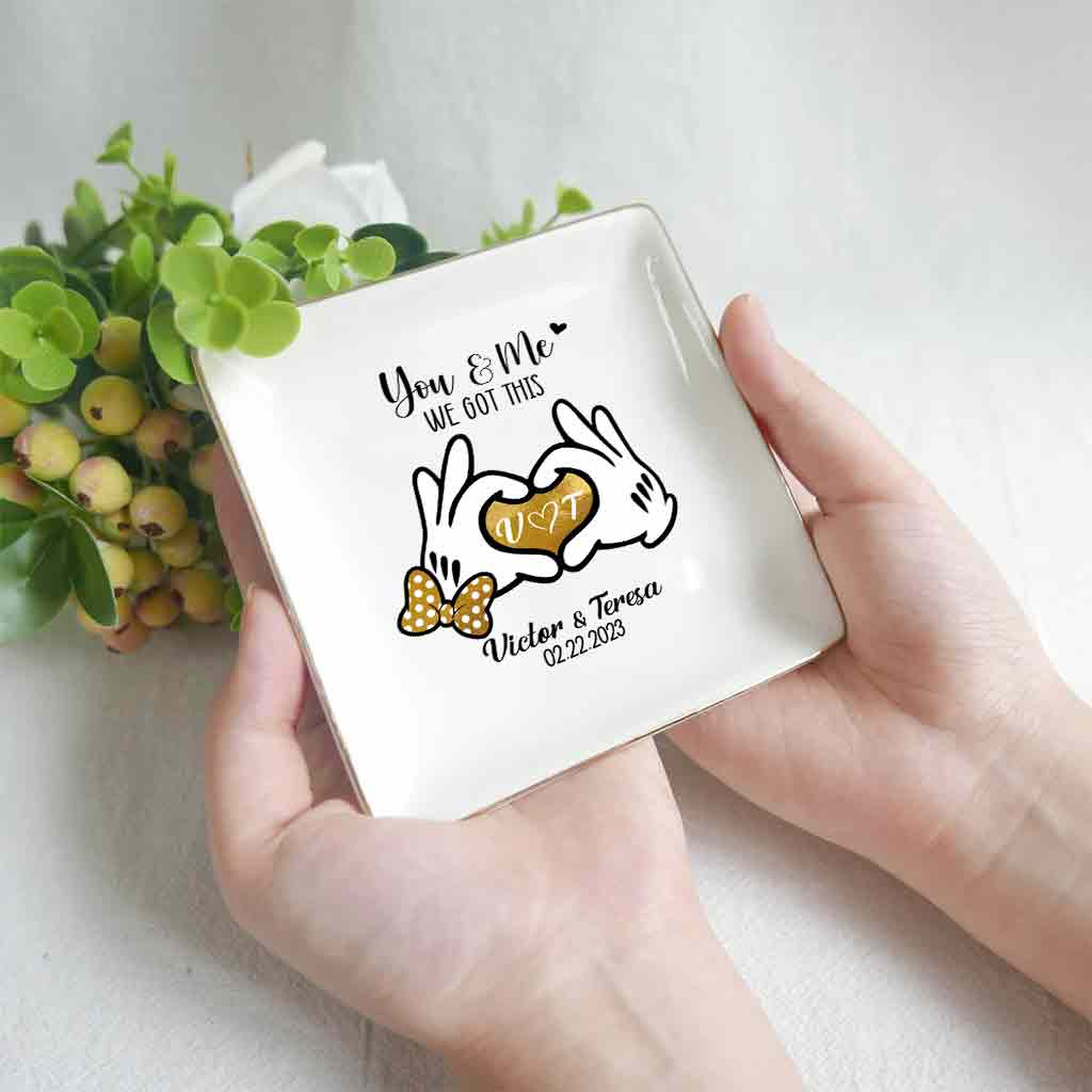Personalized Couple Jewelry Dish Custom Name Gift for Anniversary Jewelry Dish GradoCreations