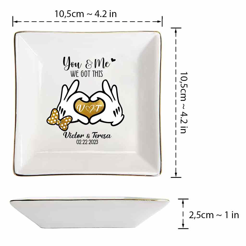 Personalized Couple Jewelry Dish Custom Name Gift for Anniversary Jewelry Dish GradoCreations