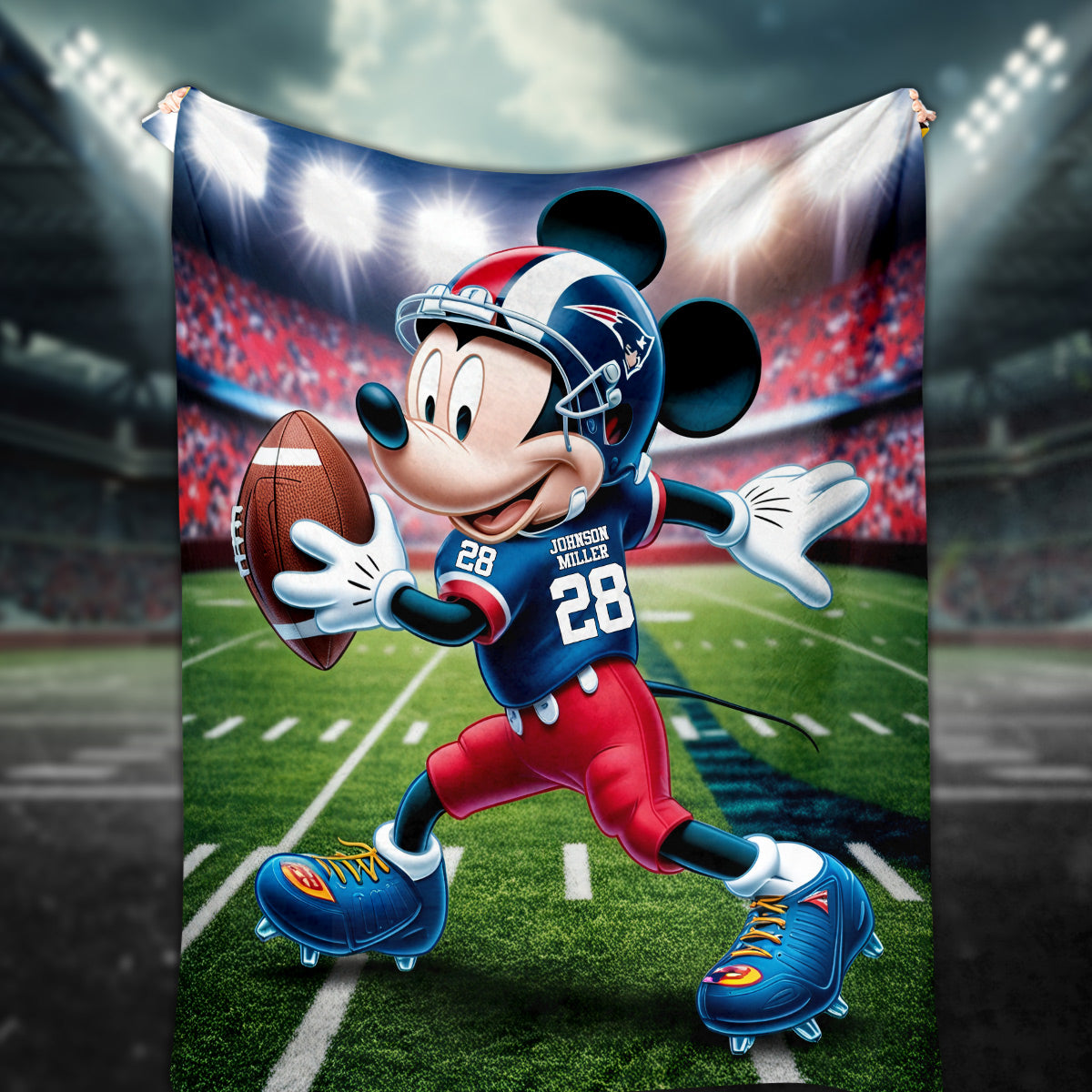 Personalized Football Blanket Custom Name Gift for Fans Blanket GradoCreations