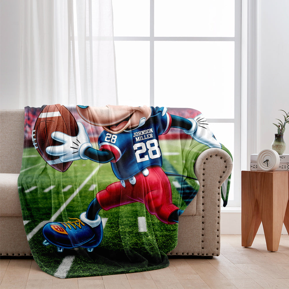Personalized Football Blanket Custom Name Gift for Fans Blanket GradoCreations
