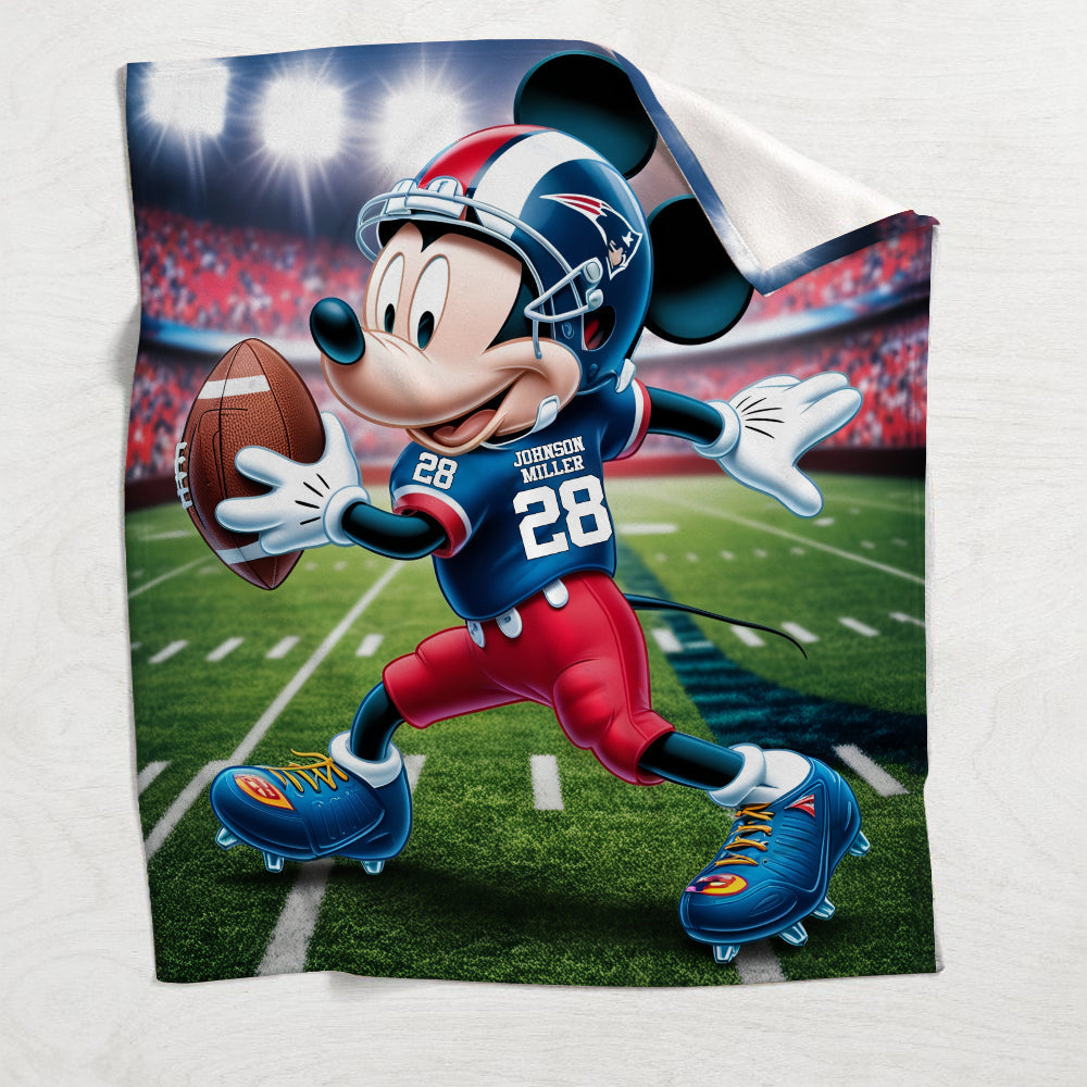 Personalized Football Blanket Custom Name Gift for Fans Blanket GradoCreations
