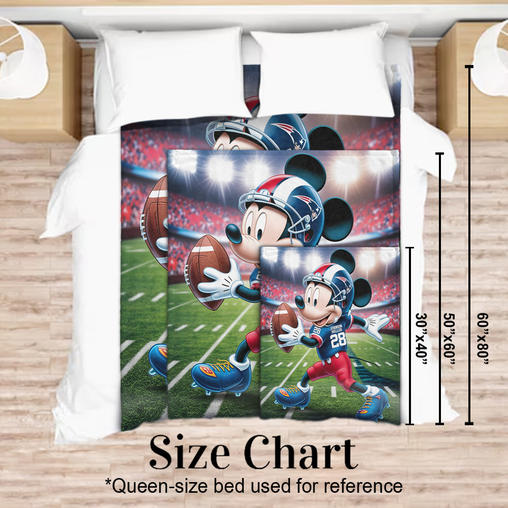 Personalized Football Blanket Custom Name Gift for Fans Blanket GradoCreations