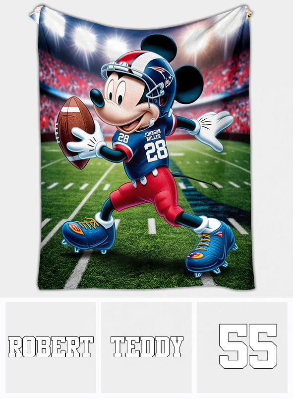 Personalized Football Blanket Custom Name Gift for Fans Blanket GradoCreations