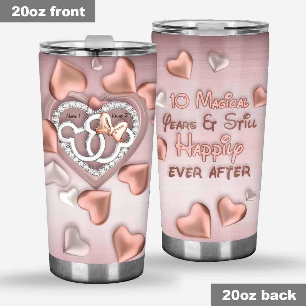Personalized Romantic Couple Tumbler Gift for Anniversary Unique Custom Name Design Tumbler GradoCreations