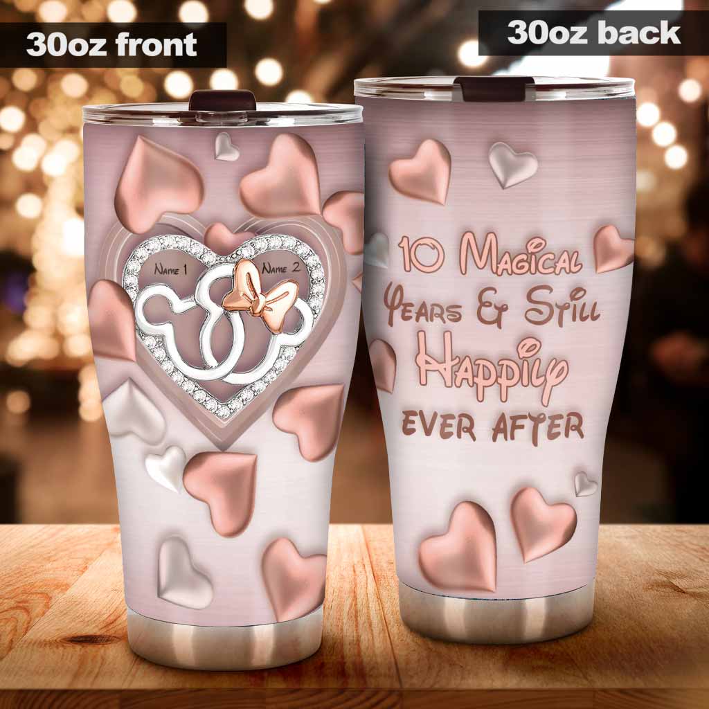 Personalized Romantic Couple Tumbler Gift for Anniversary Unique Custom Name Design Tumbler GradoCreations