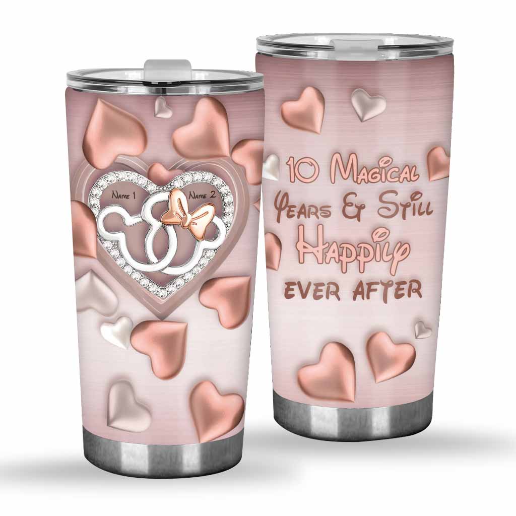 Personalized Romantic Couple Tumbler Gift for Anniversary Unique Custom Name Design Tumbler GradoCreations