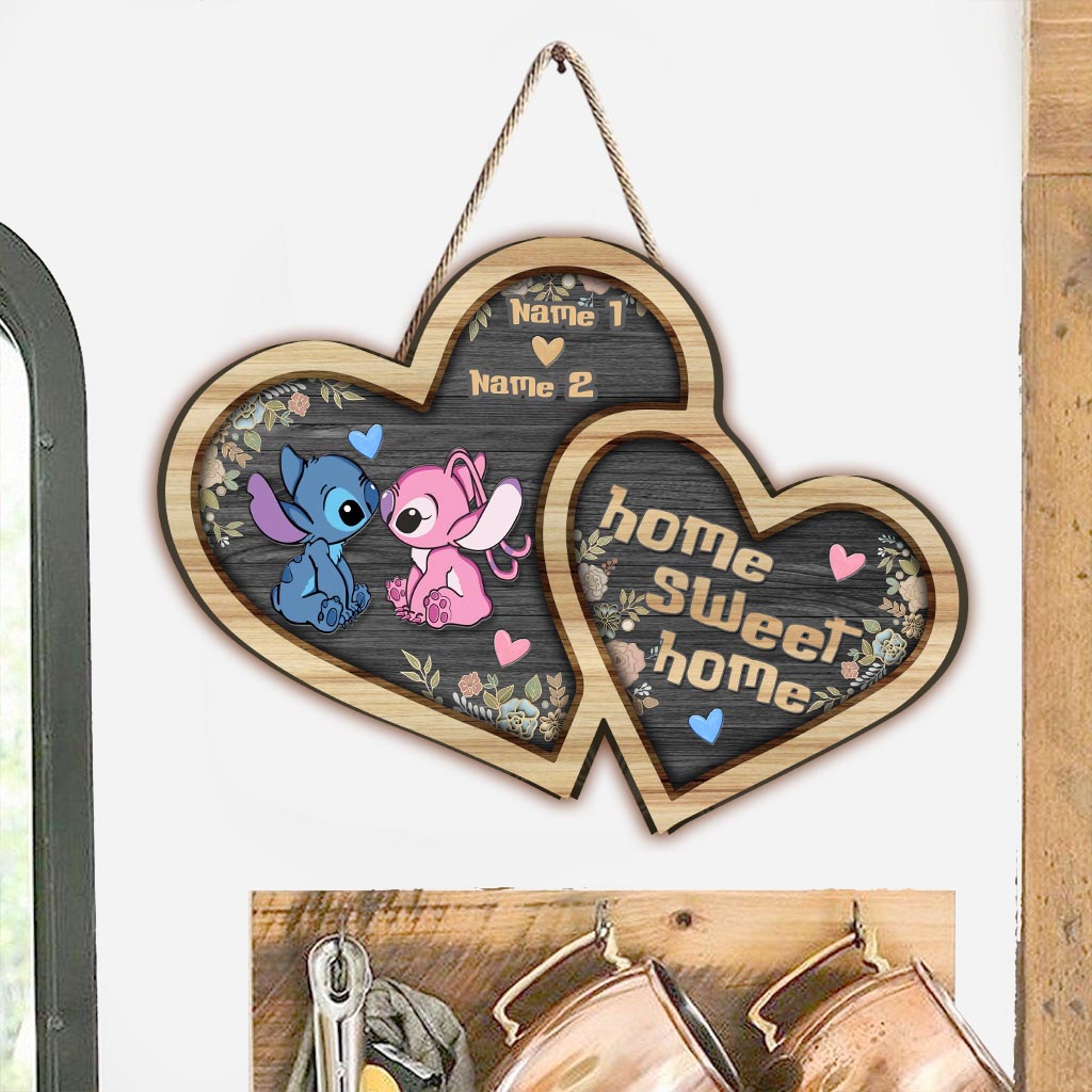 Personalized Ohana Wood Sign Custom Names Heart Home Decor Wood Sign GradoCreations