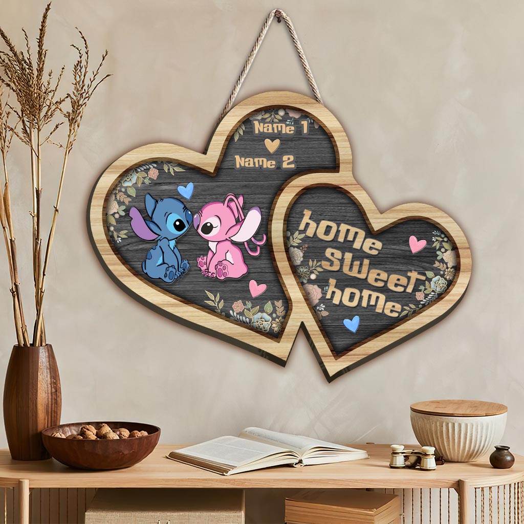 Personalized Ohana Wood Sign Custom Names Heart Home Decor Wood Sign GradoCreations