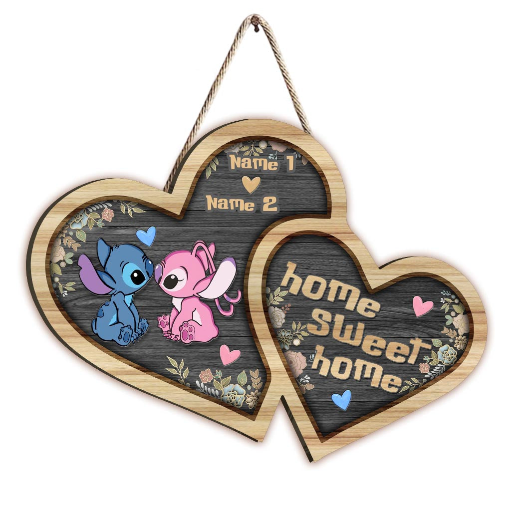 Personalized Ohana Wood Sign Custom Names Heart Home Decor Wood Sign GradoCreations