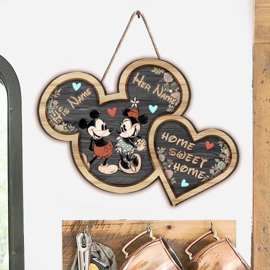 Personalized Mickey Mouse Home Sweet Home Wood Sign Gift Wood Sign GradoCreations