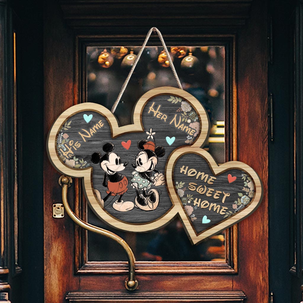 Personalized Mickey Mouse Home Sweet Home Wood Sign Gift Wood Sign GradoCreations