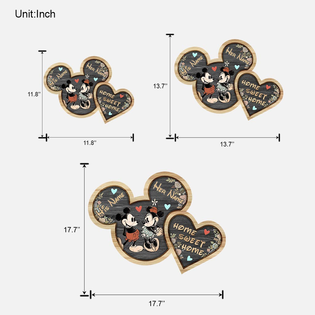 Personalized Mickey Mouse Home Sweet Home Wood Sign Gift Wood Sign GradoCreations