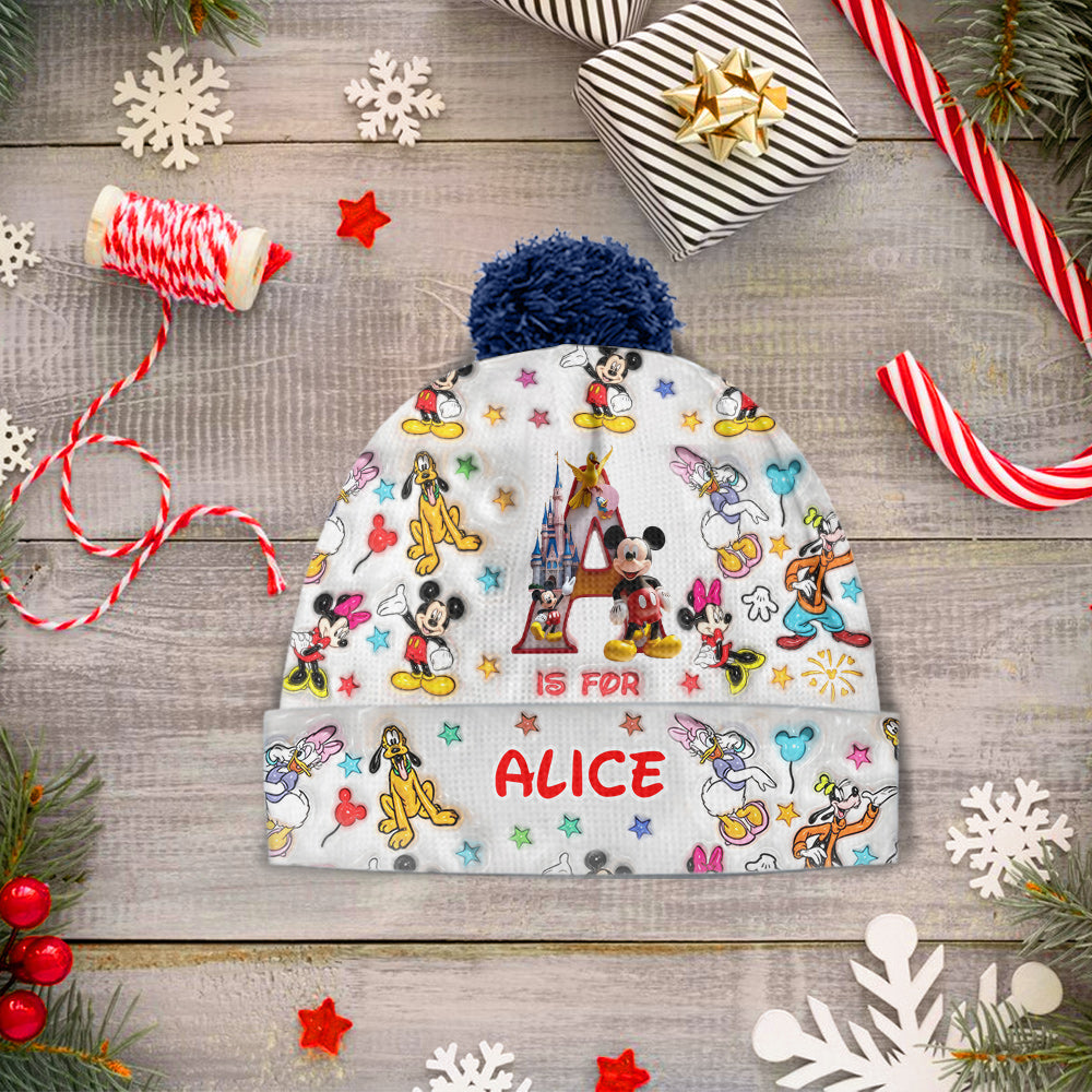 Personalized Mouse Beanie Hat Custom Name Gift for Kids Beanie Hat GradoCreations