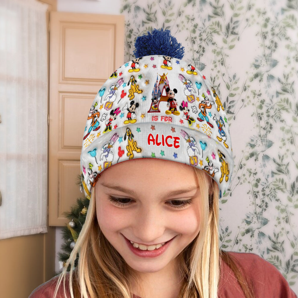 Personalized Mouse Beanie Hat Custom Name Gift for Kids Beanie Hat GradoCreations