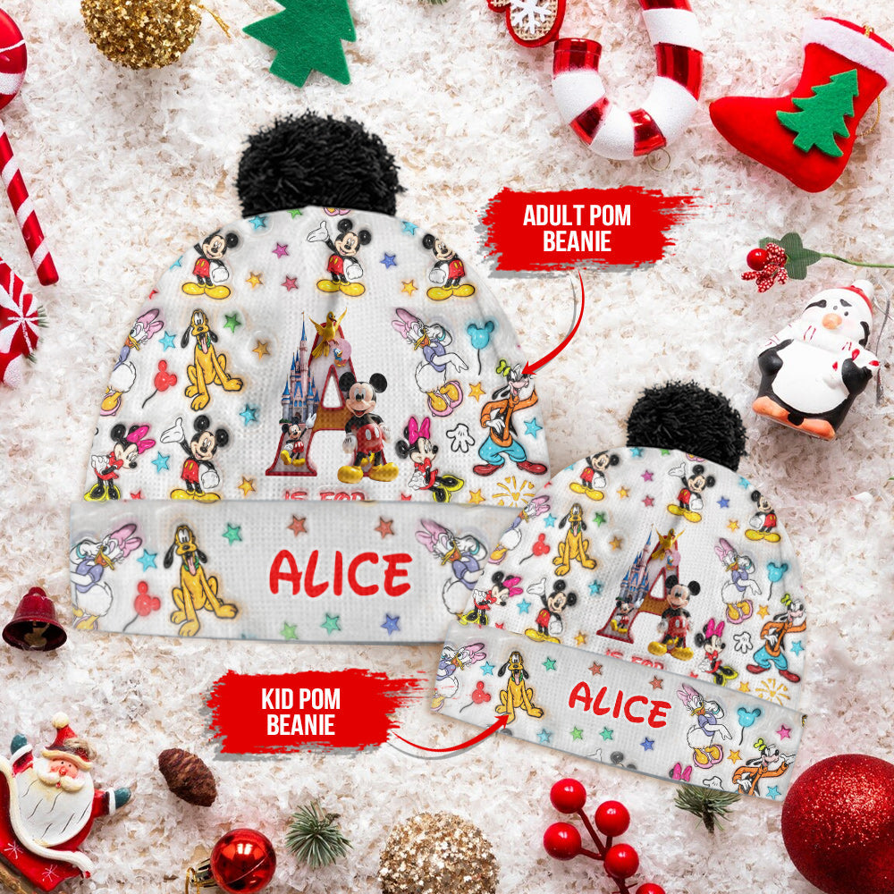 Personalized Mouse Beanie Hat Custom Name Gift for Kids Beanie Hat GradoCreations