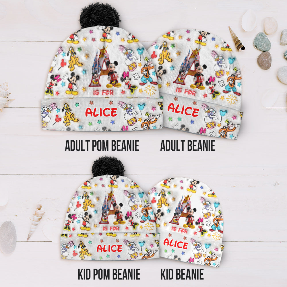 Personalized Mouse Beanie Hat Custom Name Gift for Kids Beanie Hat GradoCreations