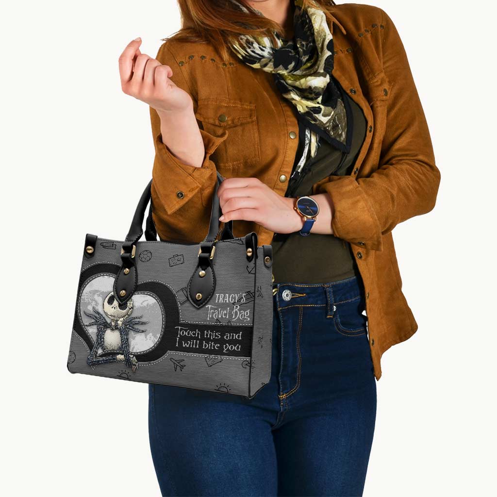 Personalized Leather Handbag with Quote for Travel Gift Leather Handbag GradoCreations
