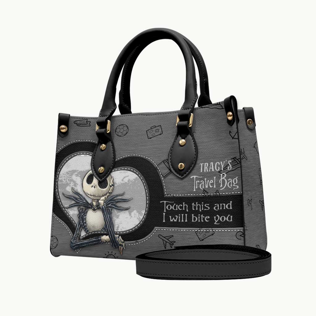 Personalized Leather Handbag with Quote for Travel Gift Leather Handbag GradoCreations