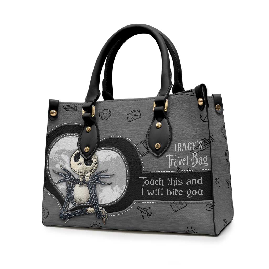 Personalized Leather Handbag with Quote for Travel Gift Leather Handbag GradoCreations