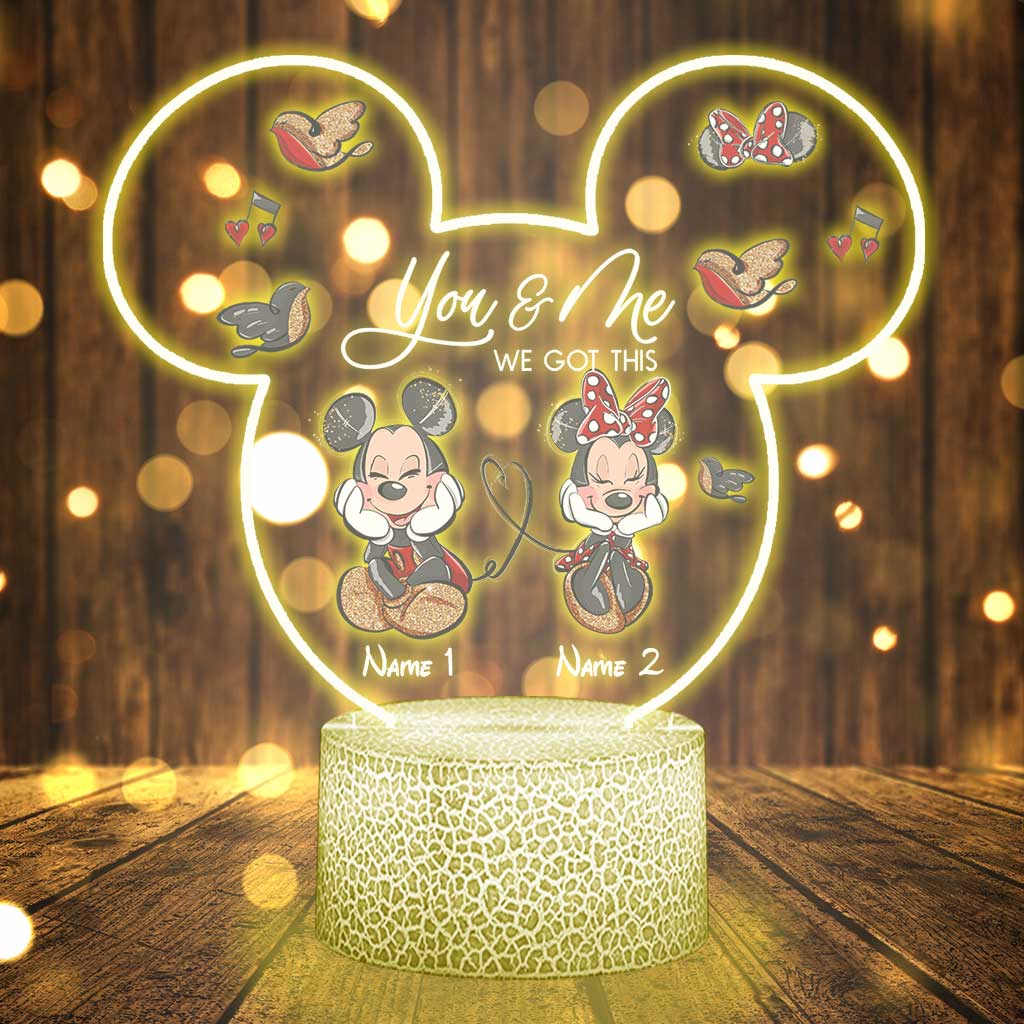 Personalized Mouse Shaped Light Base Couple Plaque Gift Shaped Plaque Light Base GradoCreations