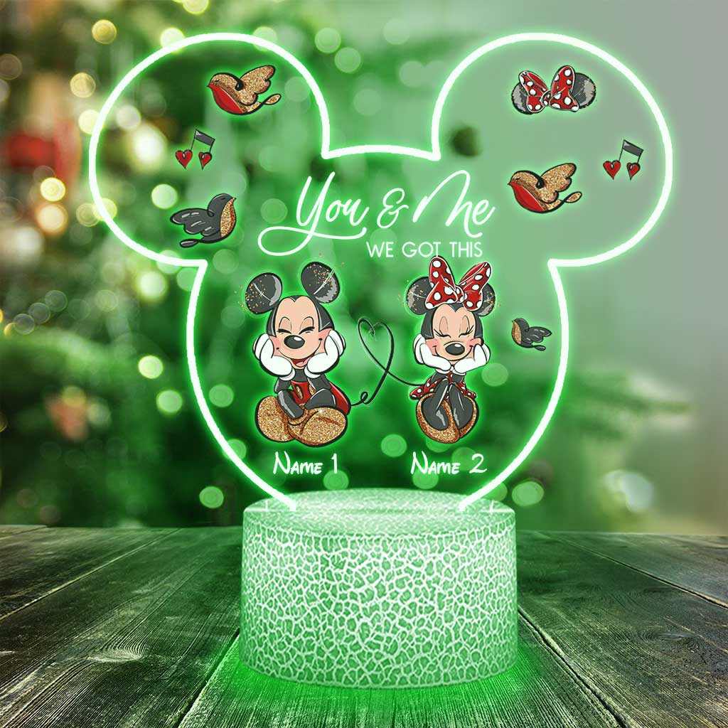 Personalized Mouse Shaped Light Base Couple Plaque Gift Shaped Plaque Light Base GradoCreations