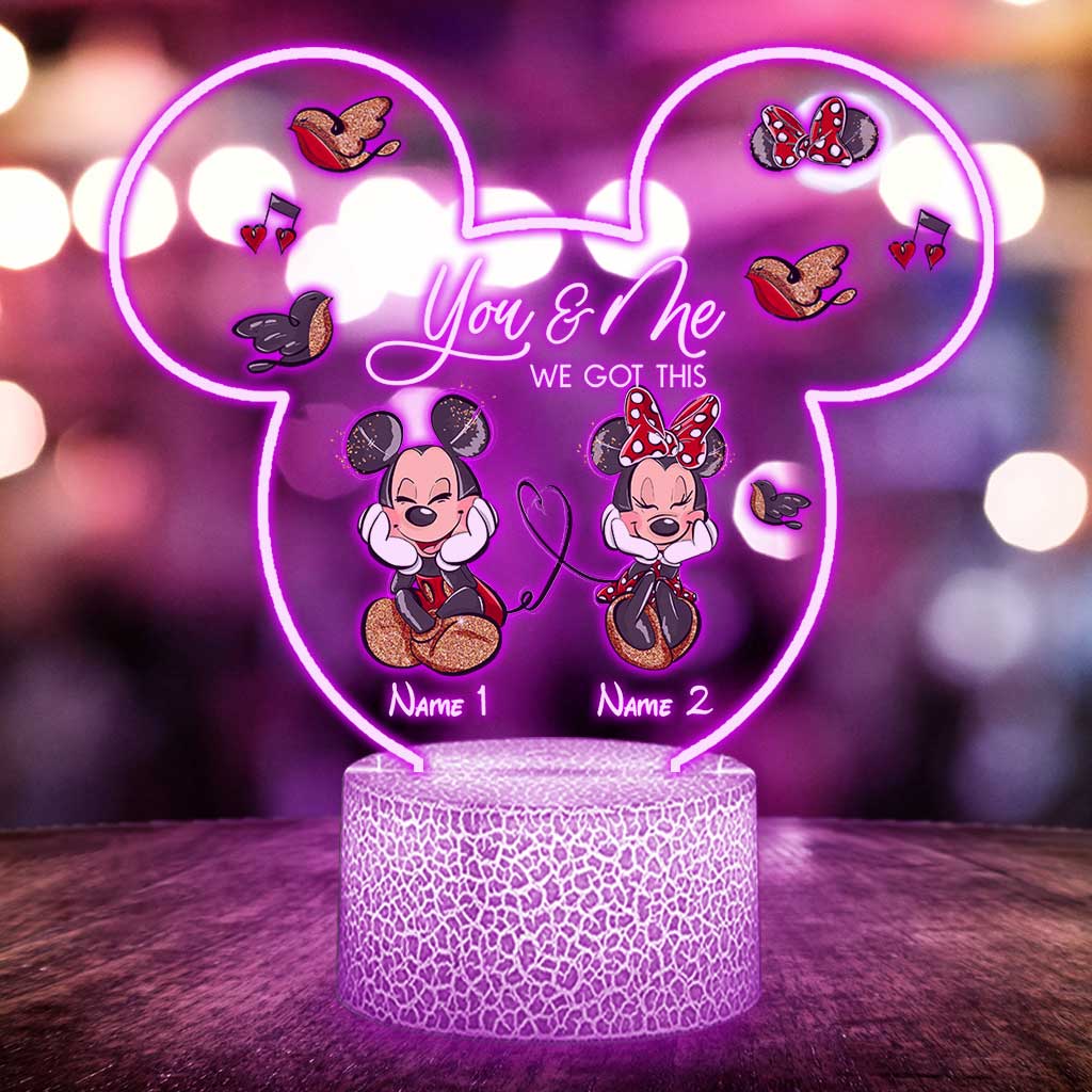 Personalized Mouse Shaped Light Base Couple Plaque Gift Shaped Plaque Light Base GradoCreations