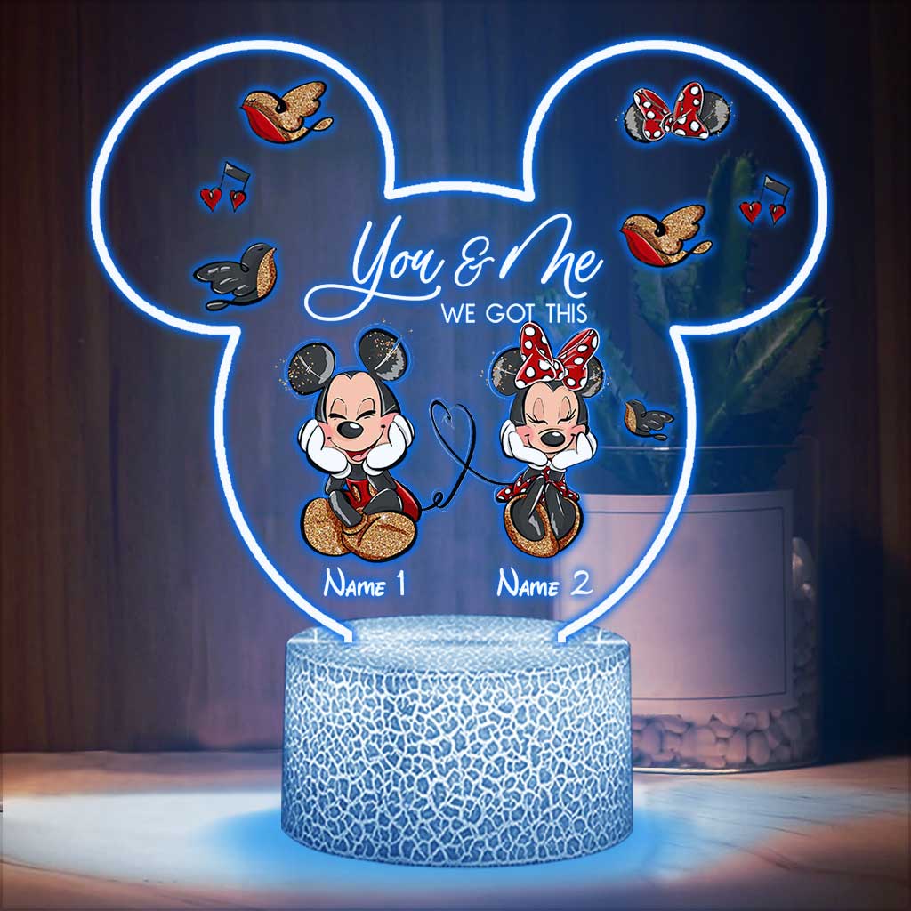 Personalized Mouse Shaped Light Base Couple Plaque Gift Shaped Plaque Light Base GradoCreations