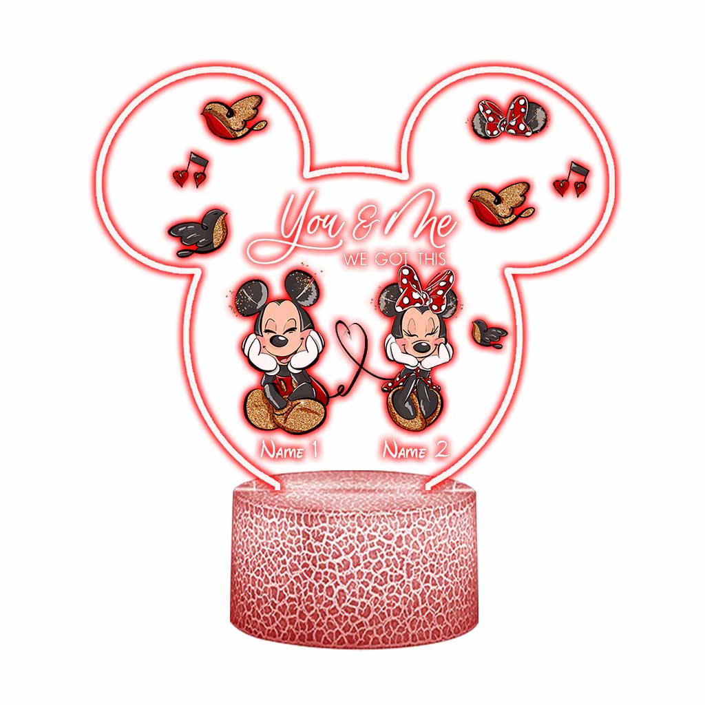 Personalized Mouse Shaped Light Base Couple Plaque Gift Shaped Plaque Light Base GradoCreations