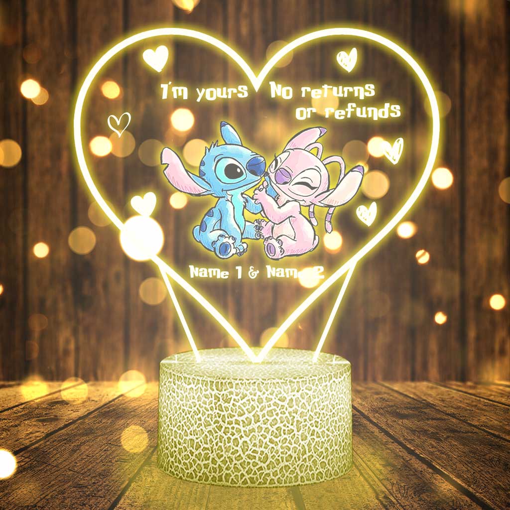 Personalized Ohana Shaped Plaque Light Base Custom Couple Gift for Valentine's Day Shaped Plaque Light Base GradoCreations